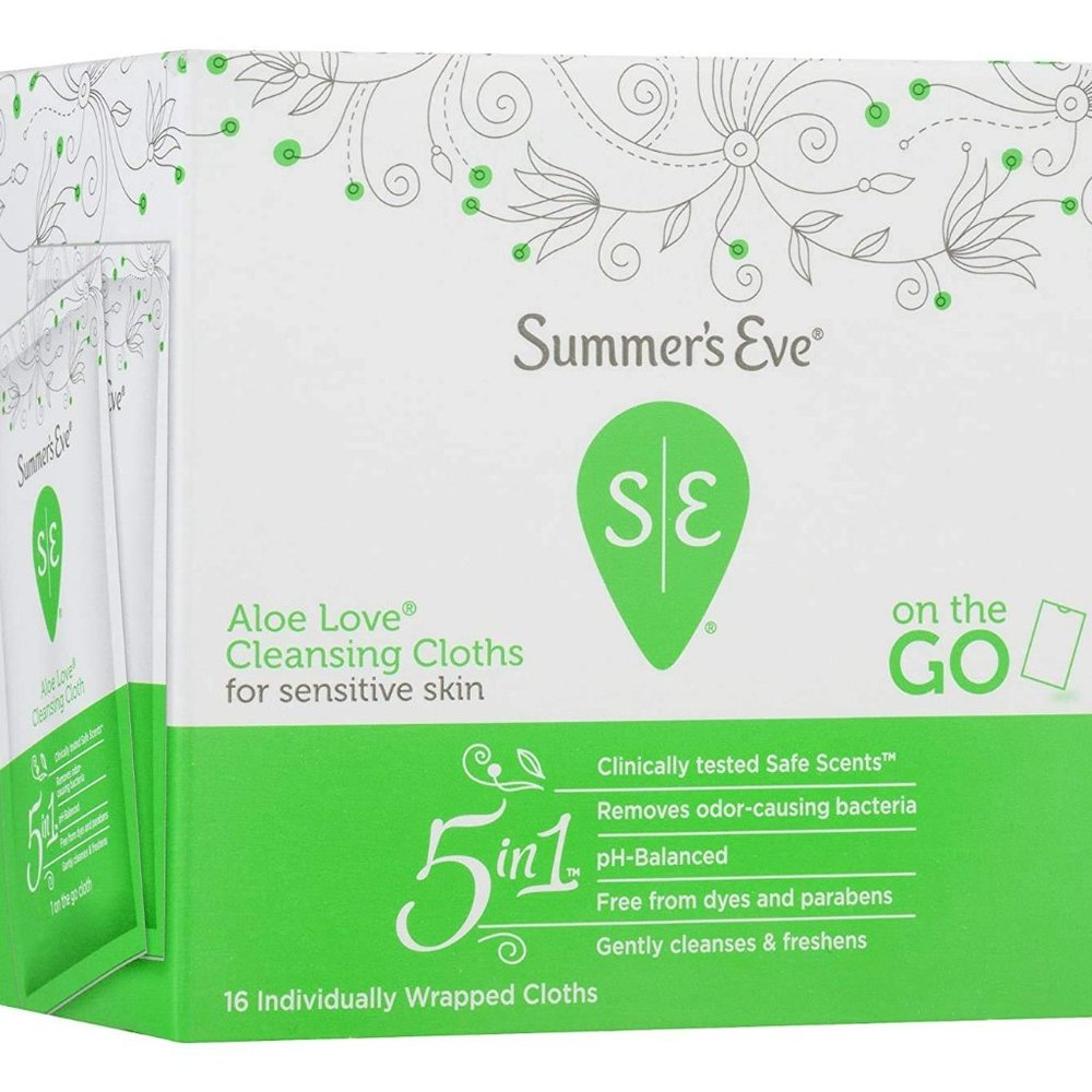 Summers Eve Cleansing Cloths 16 ct Aloe Love  2 pk